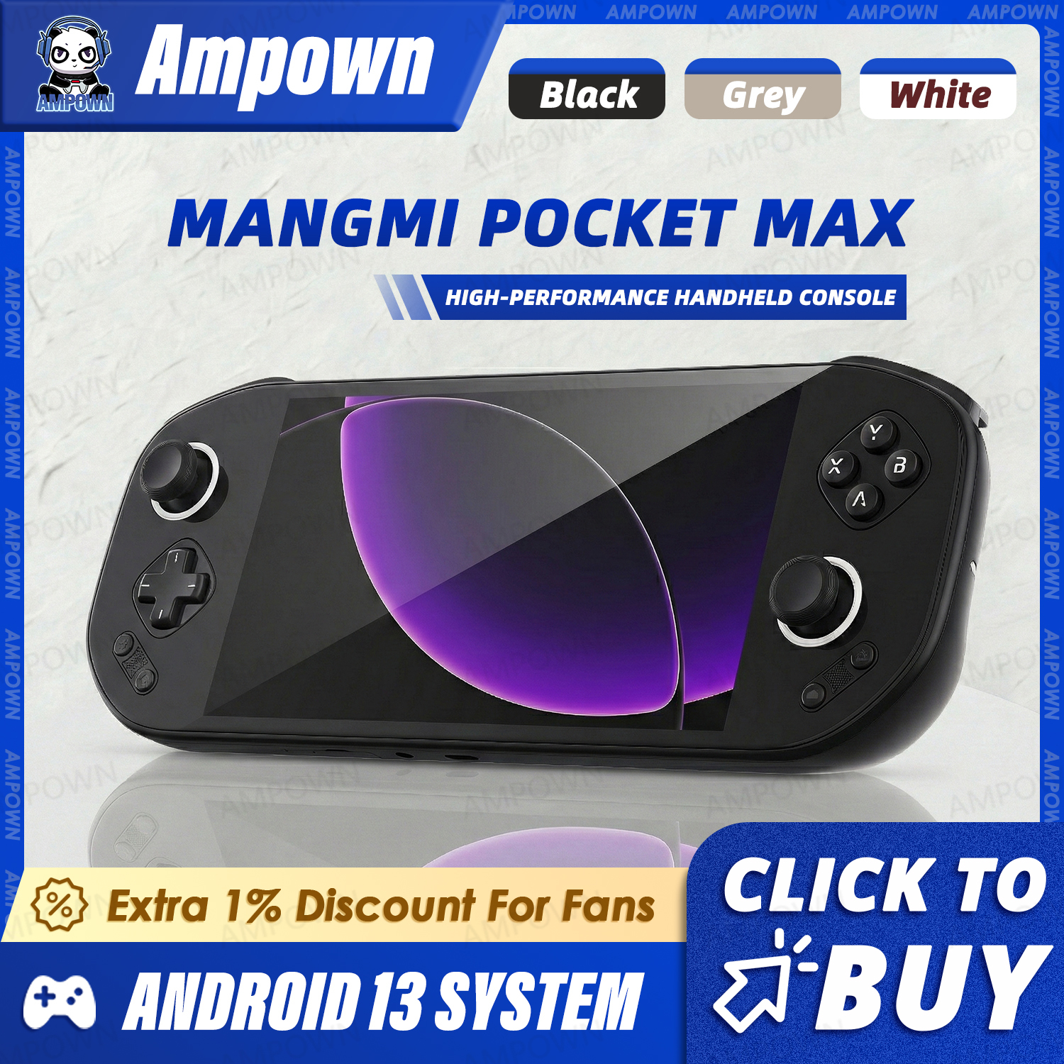 MANGMI ポケットマックスハンドヘルドゲームコンソール 7 ''OLED 144Hz スクリーンクアルコム SD865 Android 13 システム 8000mAh バッテリー 27 ワット急速充電