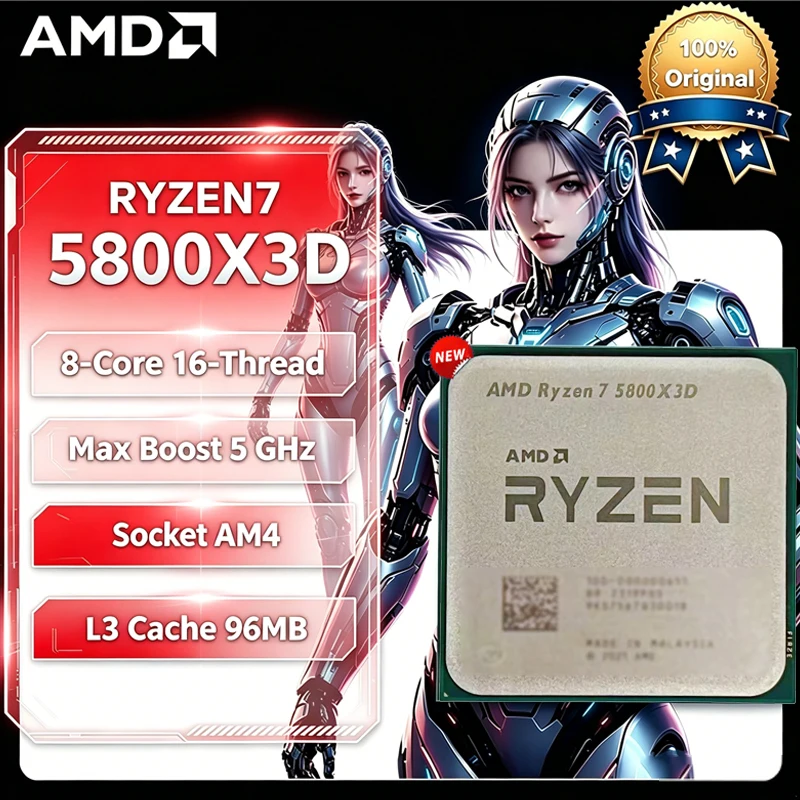 AMD R7 5800X3D Ryzen 7 5800X3D Zen3 Vermeer 7nm 8C16T 4.5GHz 96MB 3D V キャッシュ AM4 DDR4 ルーズトレイ クーラーなし