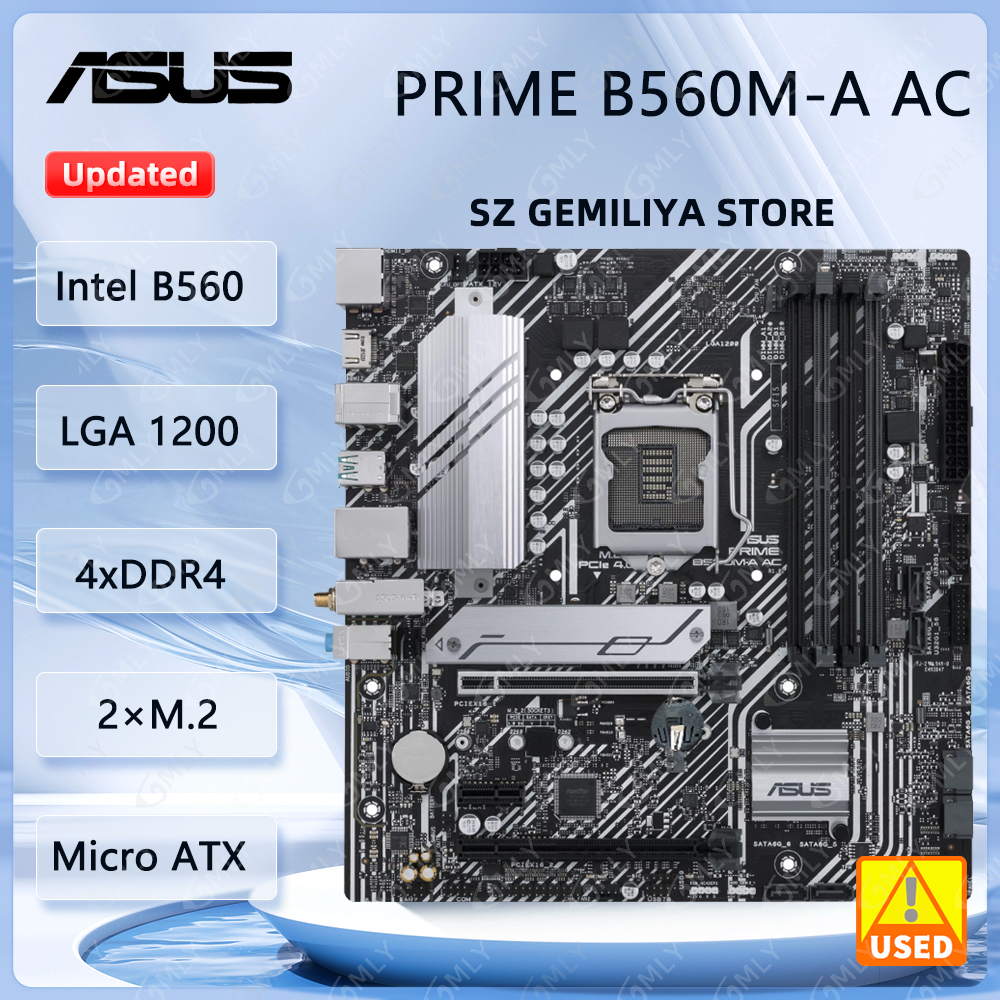 ASUS PRIME B560M-A AC マザーボード Intel B560 LGA 1200 DDR4 128GB サポート Core i3-10100 i5-11400 i7-10700F 11900F