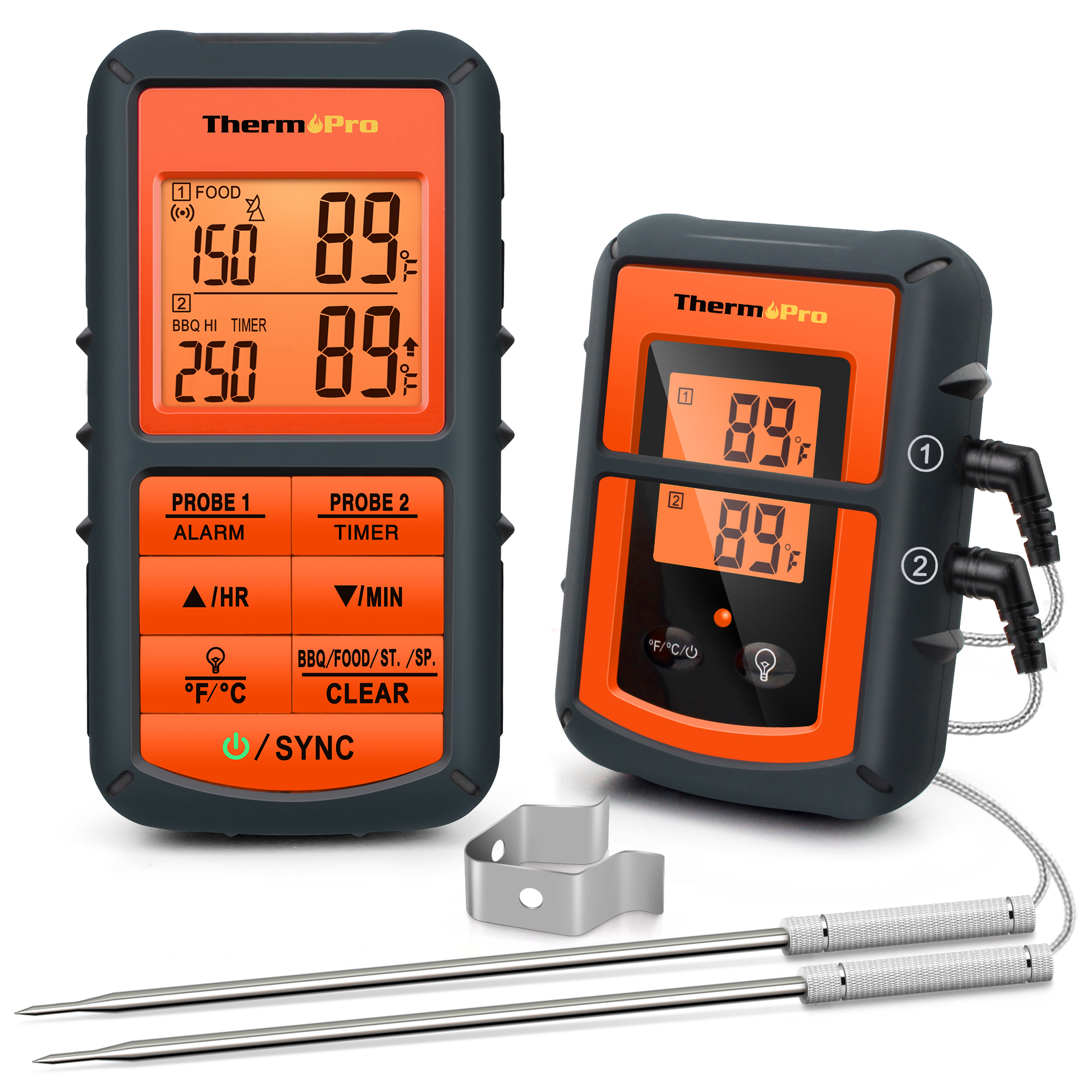 ThermoPro TP08C デュアルプローブバックライト 150 メートルワイヤレスバーベキューグリル食品肉温度計キッチン調理用