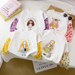2025年夏新作 女の子用Tシャツ 日焼け止めスリーブトップス おしゃれなベビー服 パッチワーク 子供服 - 卸売