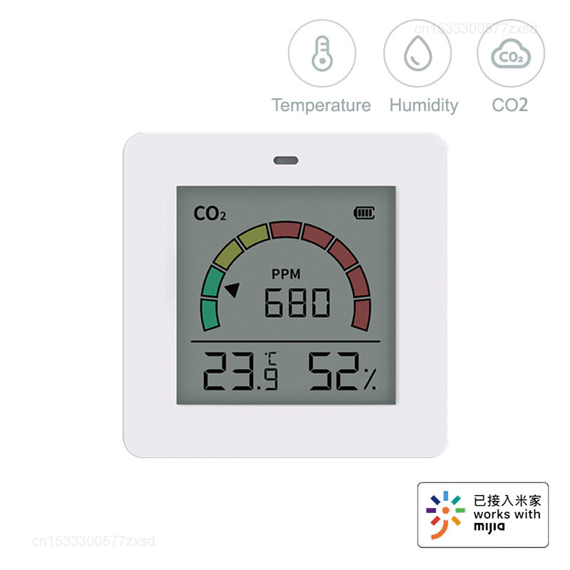 Miaomiaoce 空気品質検出器 3 in 1 CO2 メーター温度湿度計家庭用屋内二酸化炭素検出器 Mijia アプリ付き