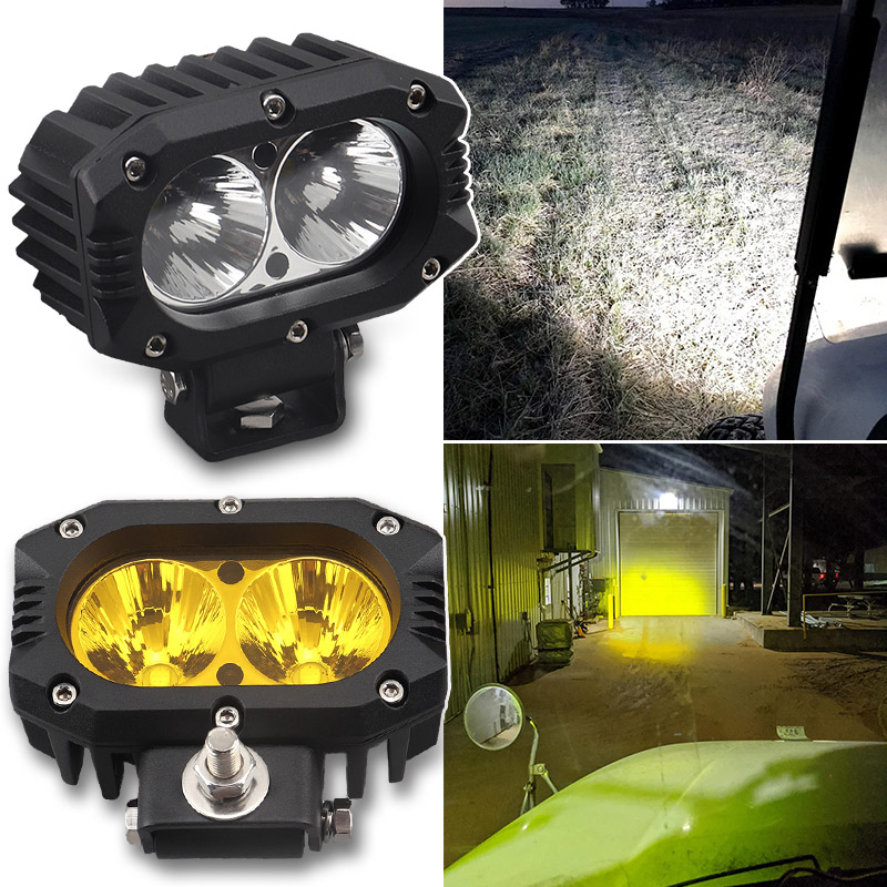 車用4インチLEDドライビングライト40W LED作業灯イエロービームポッドマウントスポットライトトラック4x4ピックアップSUV ATV UTVバン用