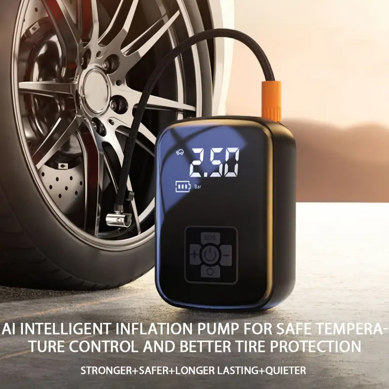 1pc ワイヤレス車のエアコンプレッサーエアポンプ電動タイヤインフレータポンプオートバイ自転車ボート自動タイヤボールインフレータブル