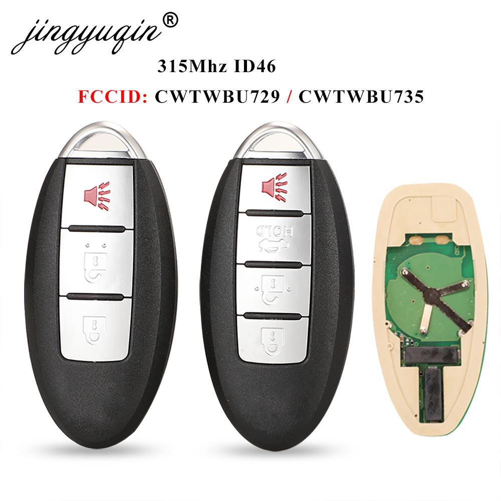 jingyuqin CWTWBU729 /CWTWBU735 車のリモートキー日産ティーダティアナアルティママキシマアームドエクストレイルパスファインダーローグバーサジューク