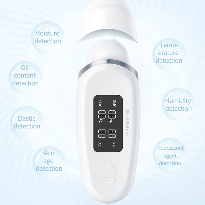 リアル Bubee スキンアナライザーデジタルディスプレイ皮膚水分検出器顔の水と油インテリジェント検出ペンスパモニター