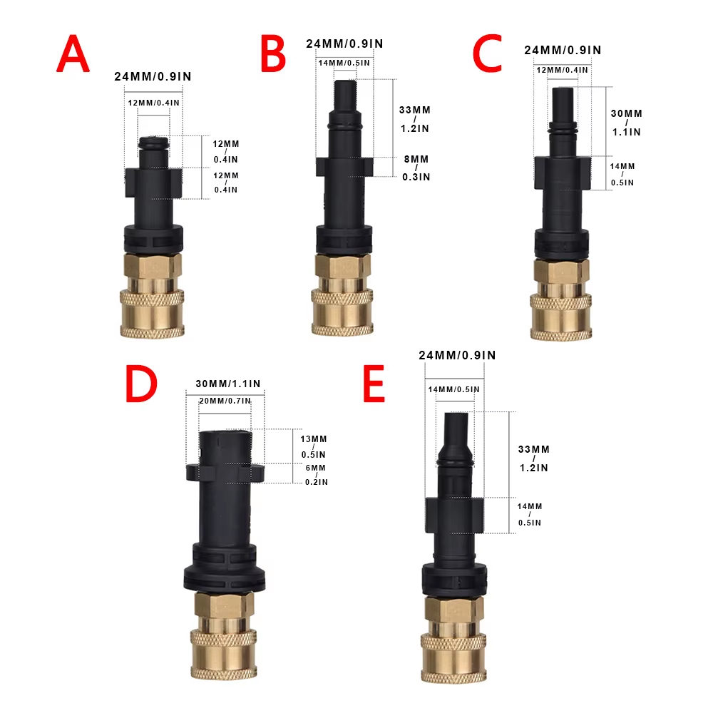 高圧洗浄機アダプター 1/4 "クイックリリース水鉄砲に接続ケルヒャー LAVOR ボッシュパークサイド洗車用