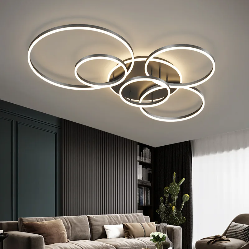 Modern LED Ceiling Chandelier Lighting Gold White Black For Living Study Room Indoor Pendant Lamp Parlor Foyer Lustres Luminaire