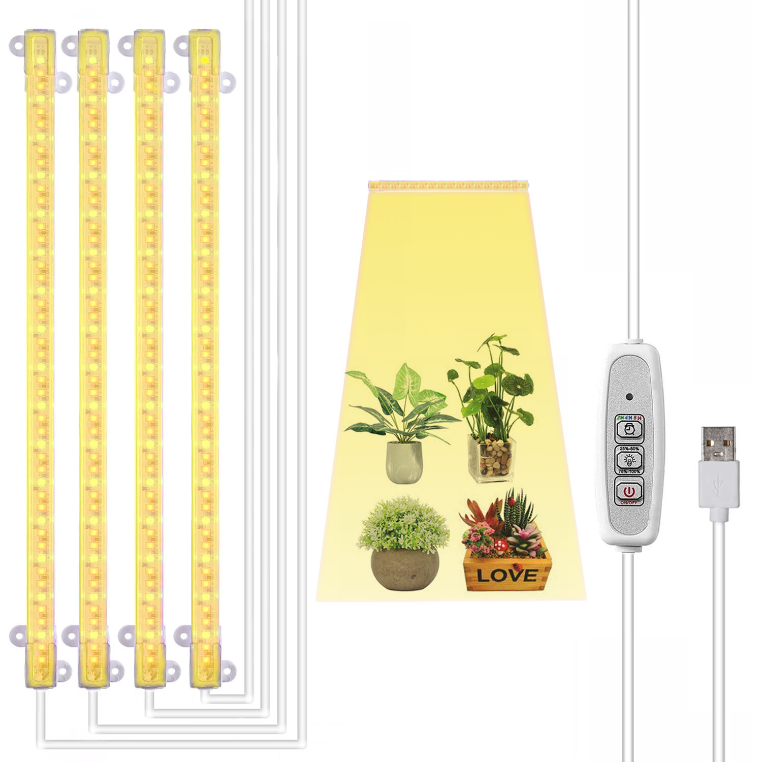 フルスペクトル LED 植物成長ライトストリップ 4 フルスペクトルマルチカラー Led タイミング植物ライト水耕調光可能ストリップ