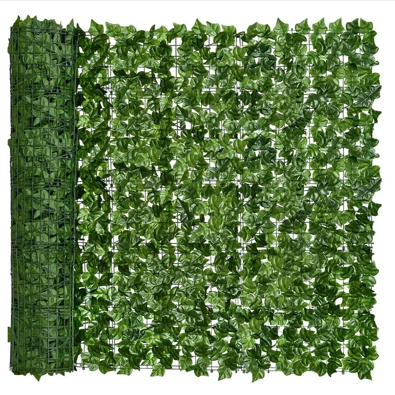 100X300cm 人工アイビーフェンス植物草壁パネルフェイクグリーンリーフヘッジプライバシースクリーン屋外ホームガーデンバルコニー装飾
