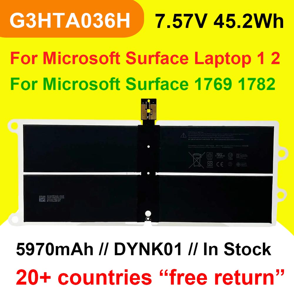 G3HTA036H ノートパソコン用バッテリー Microsoft Surface Book 1769 LAPTOP 1 2 シリーズ タブレット用バッテリー DYNK01 7.57V 45.2Wh 5970mAh 在庫あり