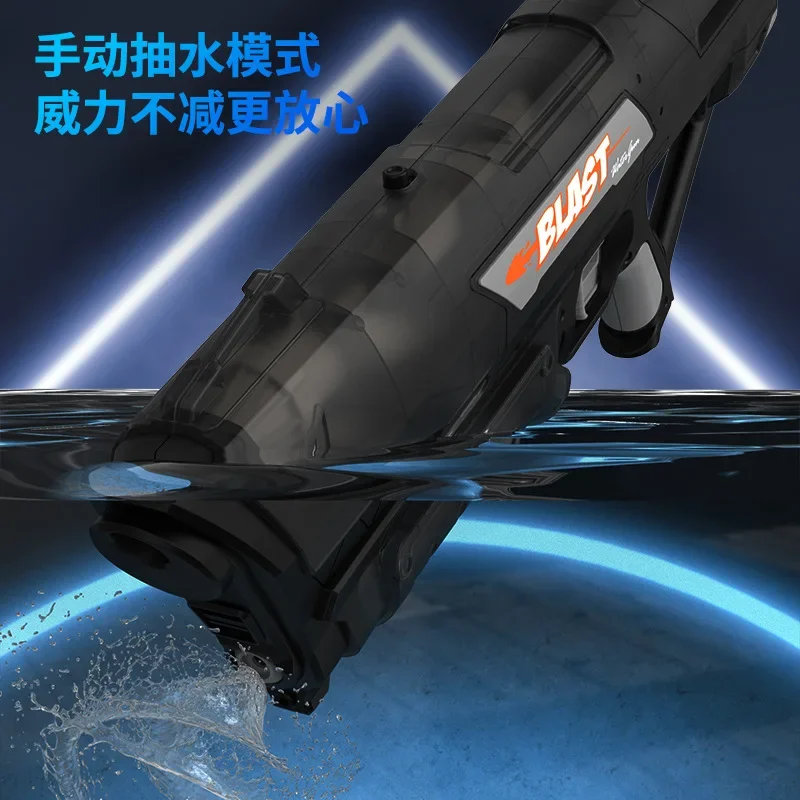 スーパーハイパワー手動引き出し式水鉄砲おもちゃ バッテリーなしピストルスプレーブラスター屋外水プール遊びおもちゃ男の子大人用
