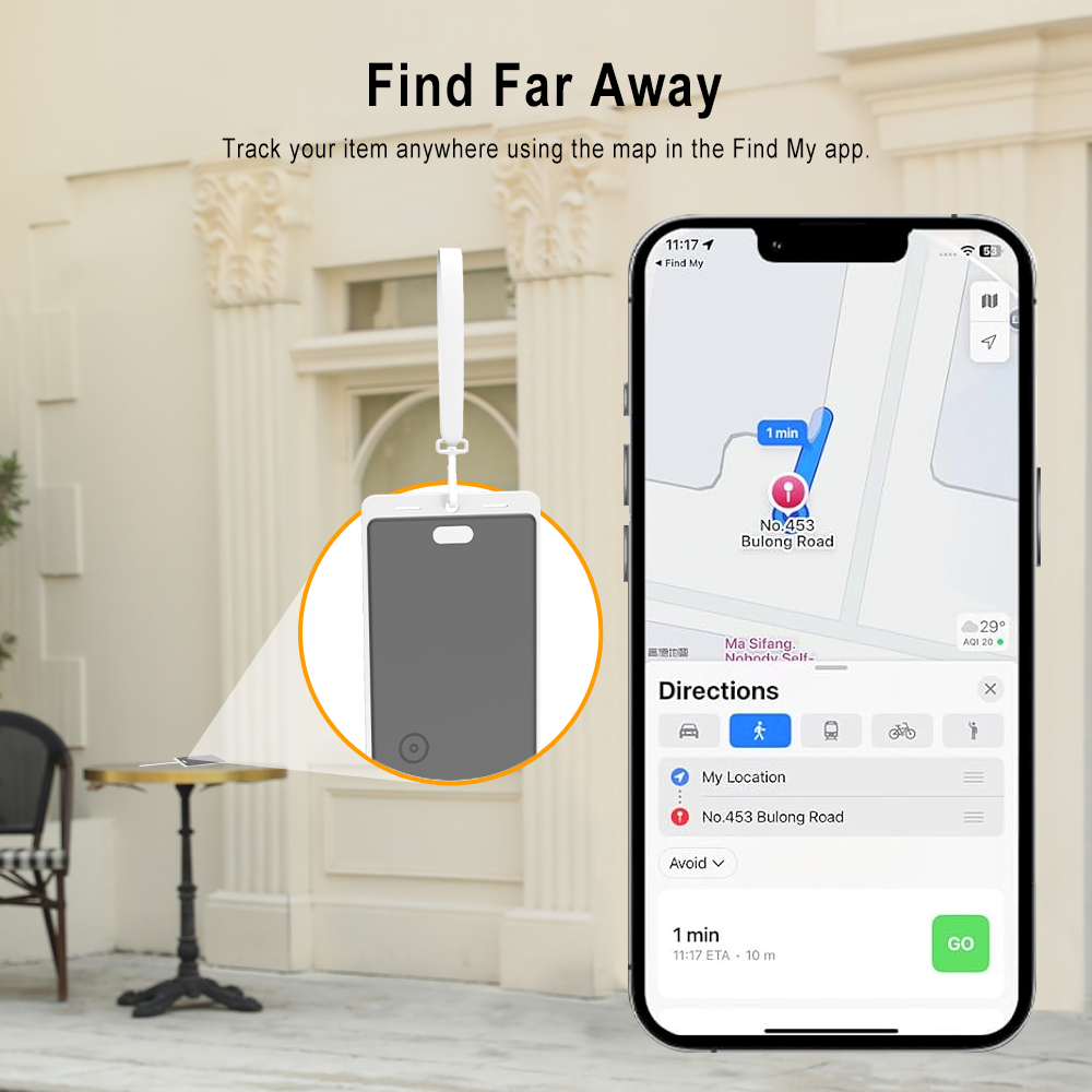 カード形状スマートトラッカー紛失防止デバイスポータブルウォレットロケーターバッグ用Find Myアプリと互換性パスポートキー