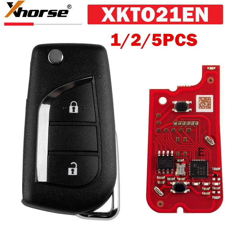 1/2/5 個 XHORSE XKTO21EN トヨタ 2 ボタン第二世代ユニバーサル有線リモートキー