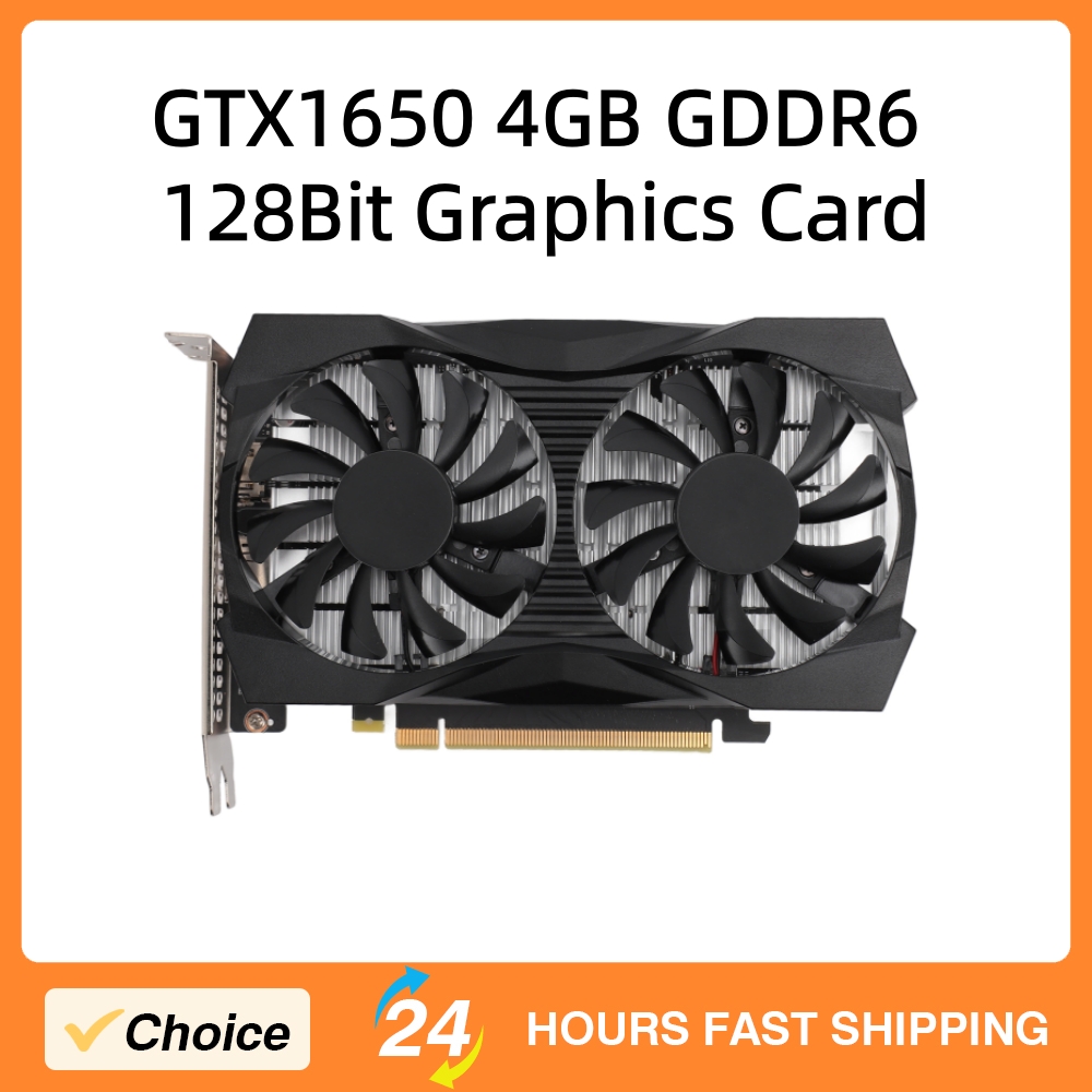 GTX1650 4GB GDDR6 128ビット デュアルファン グラフィックカード (Windows 10/8/8.1/7/Linux対応、PCIe 2.0 16X マルチメディアインターフェース搭載) ゲーミンググラフィックカード