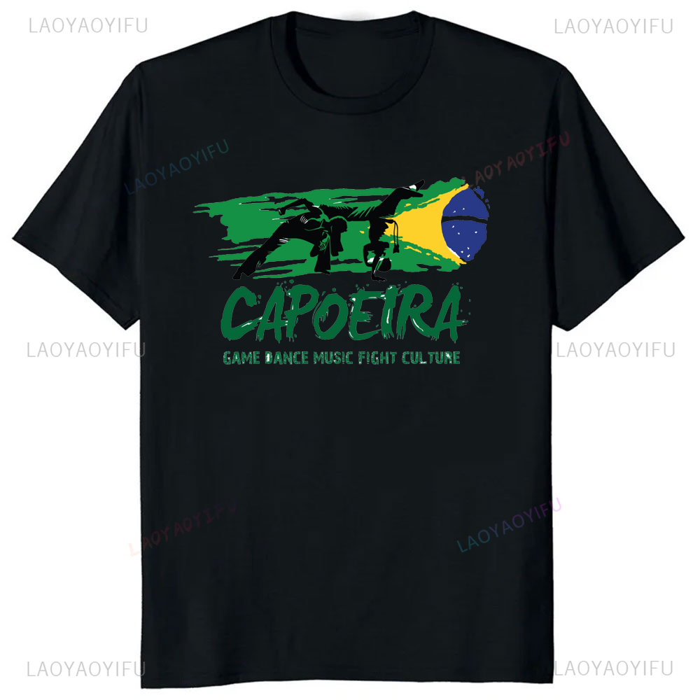 ヴィンテージカポエイラゲームダンス音楽ファイト文化プリント Tシャツブラジル信仰ストリート半袖マン Tシャツ女性 Tシャツ