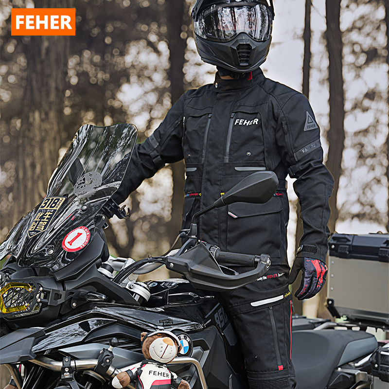FEHER メンズオートバイツーリングスーツ四季防水オートバイラリースーツ 3 層防風ライディングジャケットセット JK-059