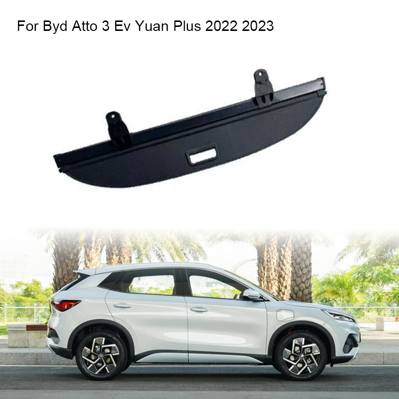 トランクカーテンカバーオーガナイザー BYD Atto 3 Ev Yuan プラス 2022-23 リアラックパーティションシェルターシールドシェード荷物貨物収納