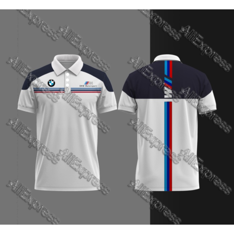 BMW モータースポーツオートバイライド Tシャツレーシングチーム夏速乾性通気性ポロシャツラペルボタン自動車 Motorrad