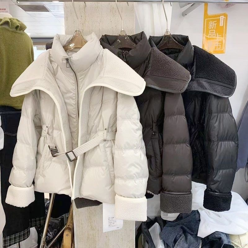 韓国ファッションスタンドカラーパーカージャケット女性長袖コート 2026 冬の新厚み暖かい上着カジュアル痩身ジャケット