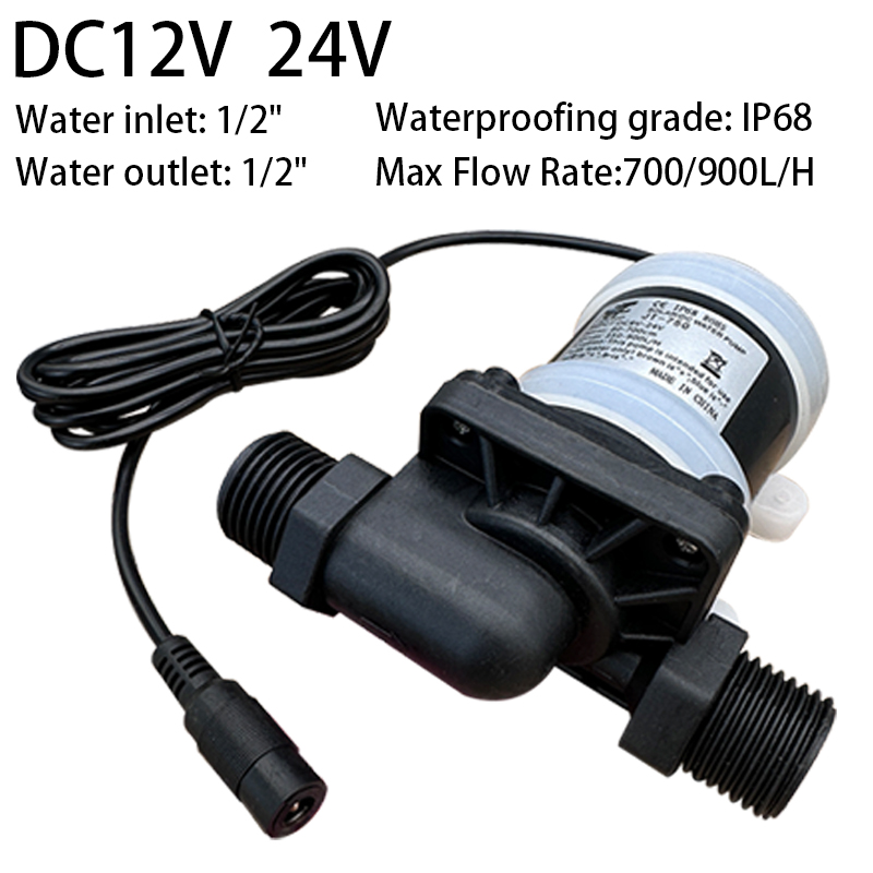 IP68 DC 12V 24V ステンレス鋼シャフトブラシレス 1/2 "ウォーターポンプ太陽熱温水器シャワー循環噴水加圧