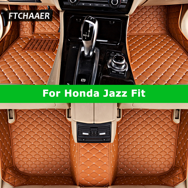 FTCHAAER カスタム車のフロアマットホンダジャズフィット自動車カーペット Foot Coche Accessorie