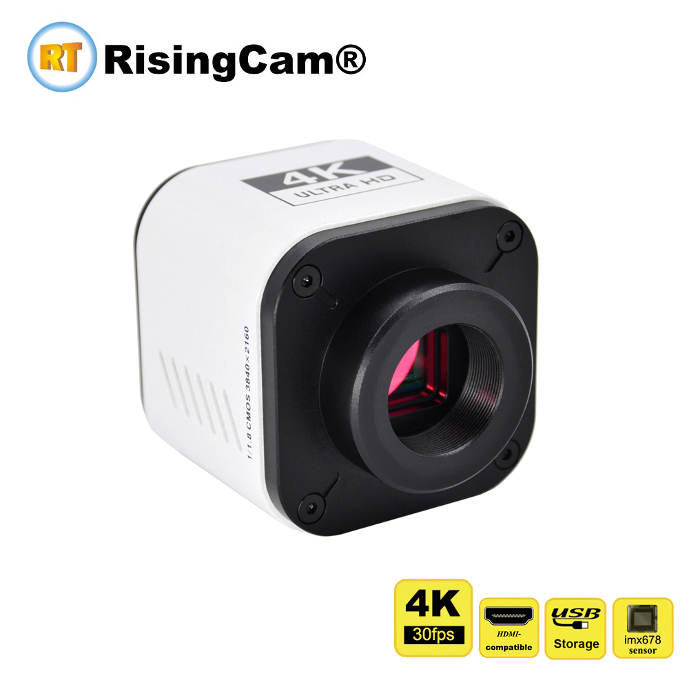 RisingCam 4K UHD 30fps 内蔵 IMX678 1/1.8 インチセンサー HDMI および USB 出力デジタル工業用顕微鏡カメラ (C マウント付き)