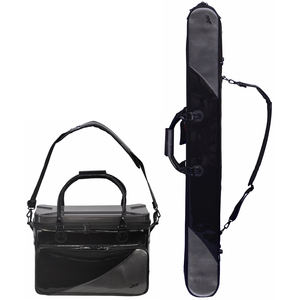 Celacanz P136 2ピース トリプルレイヤー フィッシングロッドケース パッド入りショルダーストラップと快適なグリップ付き、PVC/PC素材のフィッシングバッグ