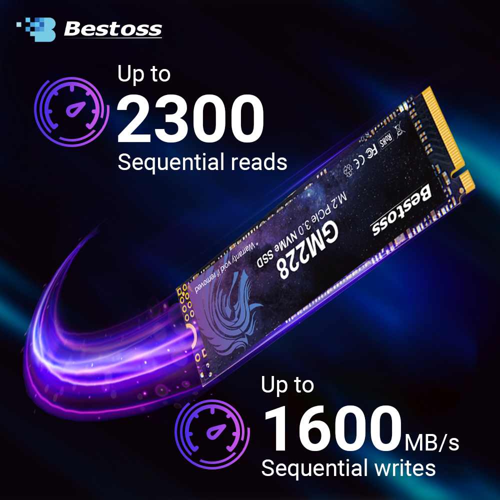 Bestoss M2 2280 NVMe SSD M.2 PCIe3.0x4 SSD 128G 256GB 512GB 1TB 2TB ソリッドステートドライブ内蔵ハードディスクラップトップデスクトップ用