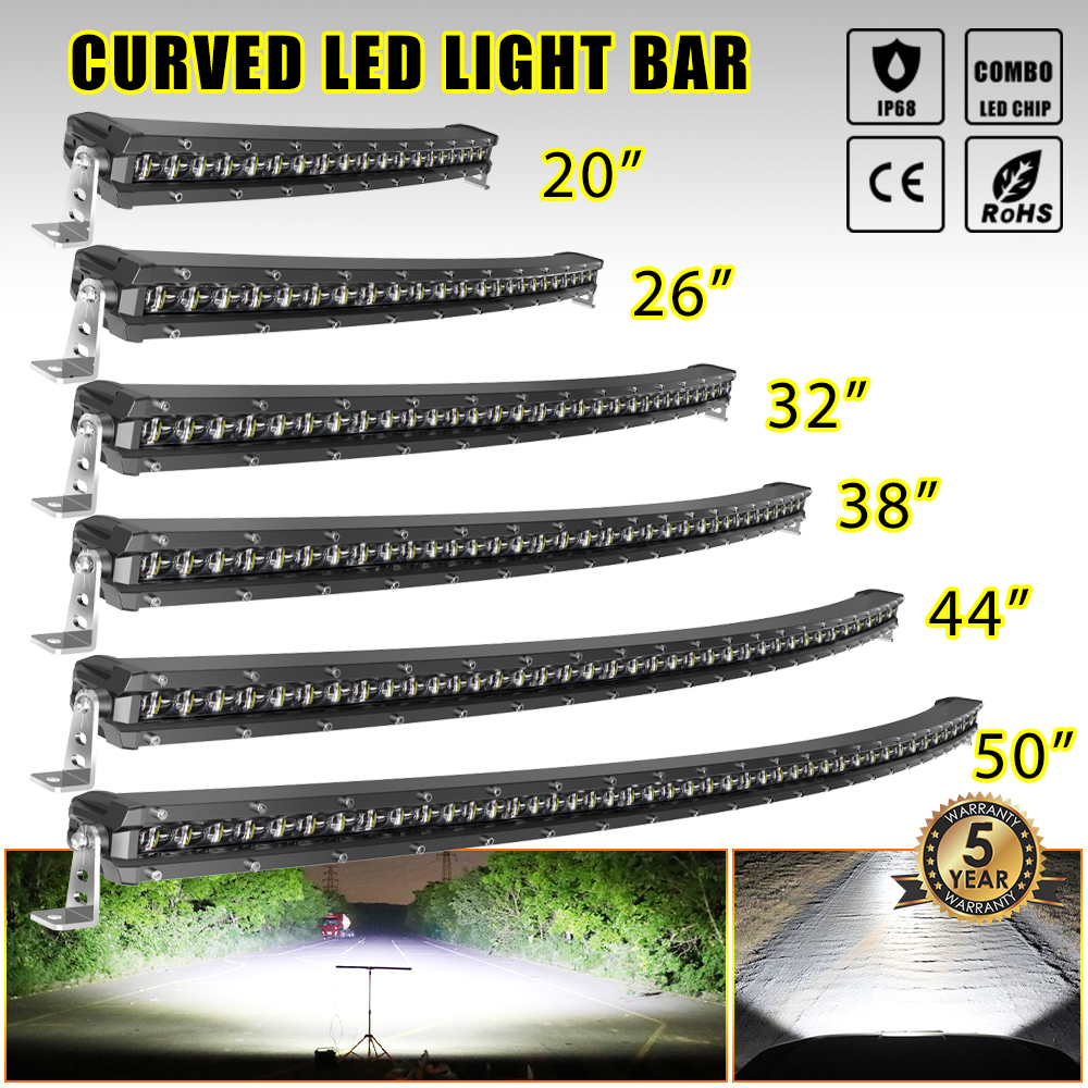 UNISHINE LED ライトバー 50 インチ信号行湾曲 6500 k スポットフラッドコンボビーム LED ワークライトオフロード自動 4X4 トレーラー車 ATV