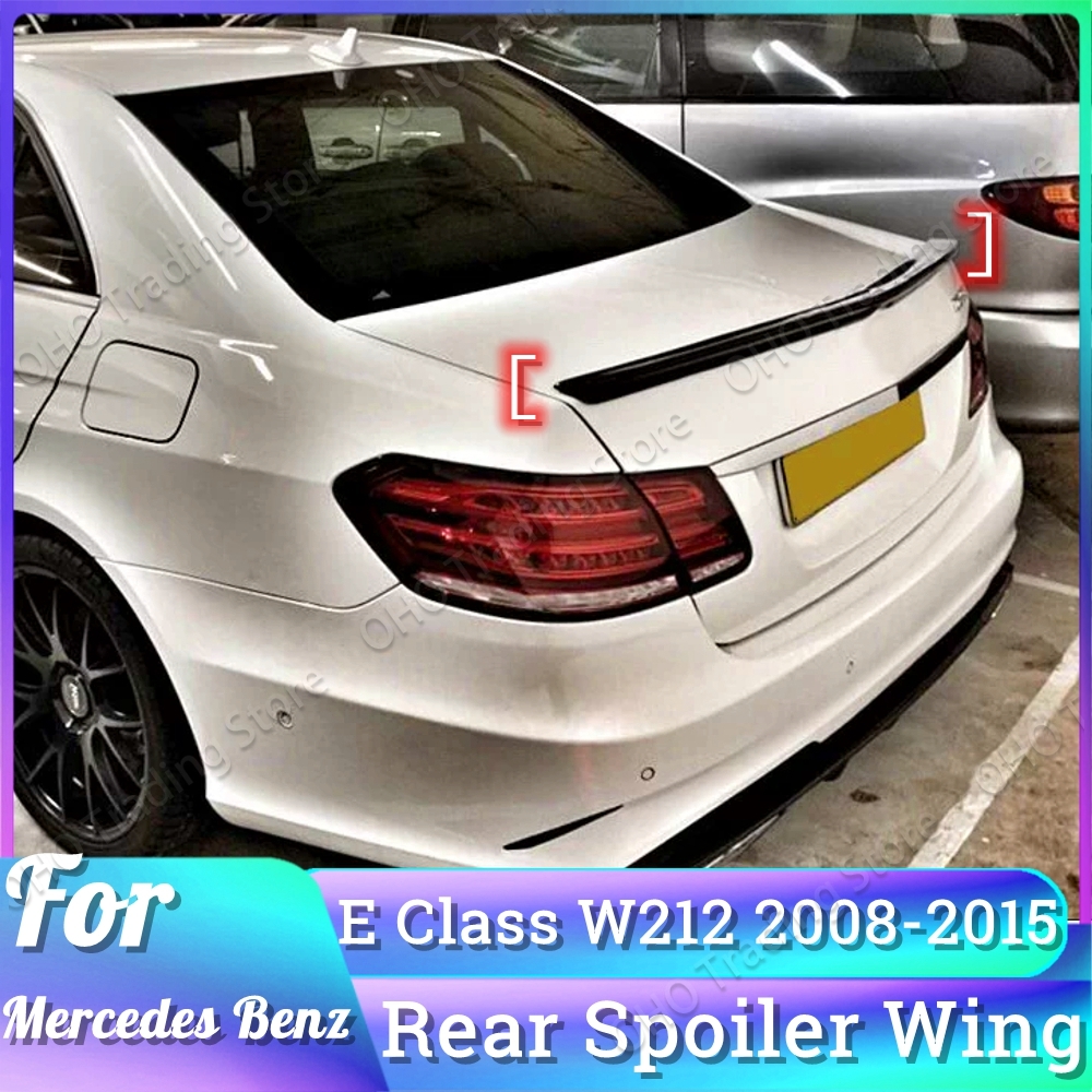 リアブーツトランクスポイラーウイングスプリッタートリムメルセデスベンツ E クラス W212 E200 220 250 300 320 350 E63 AMG 2008-2015 カーボンルック
