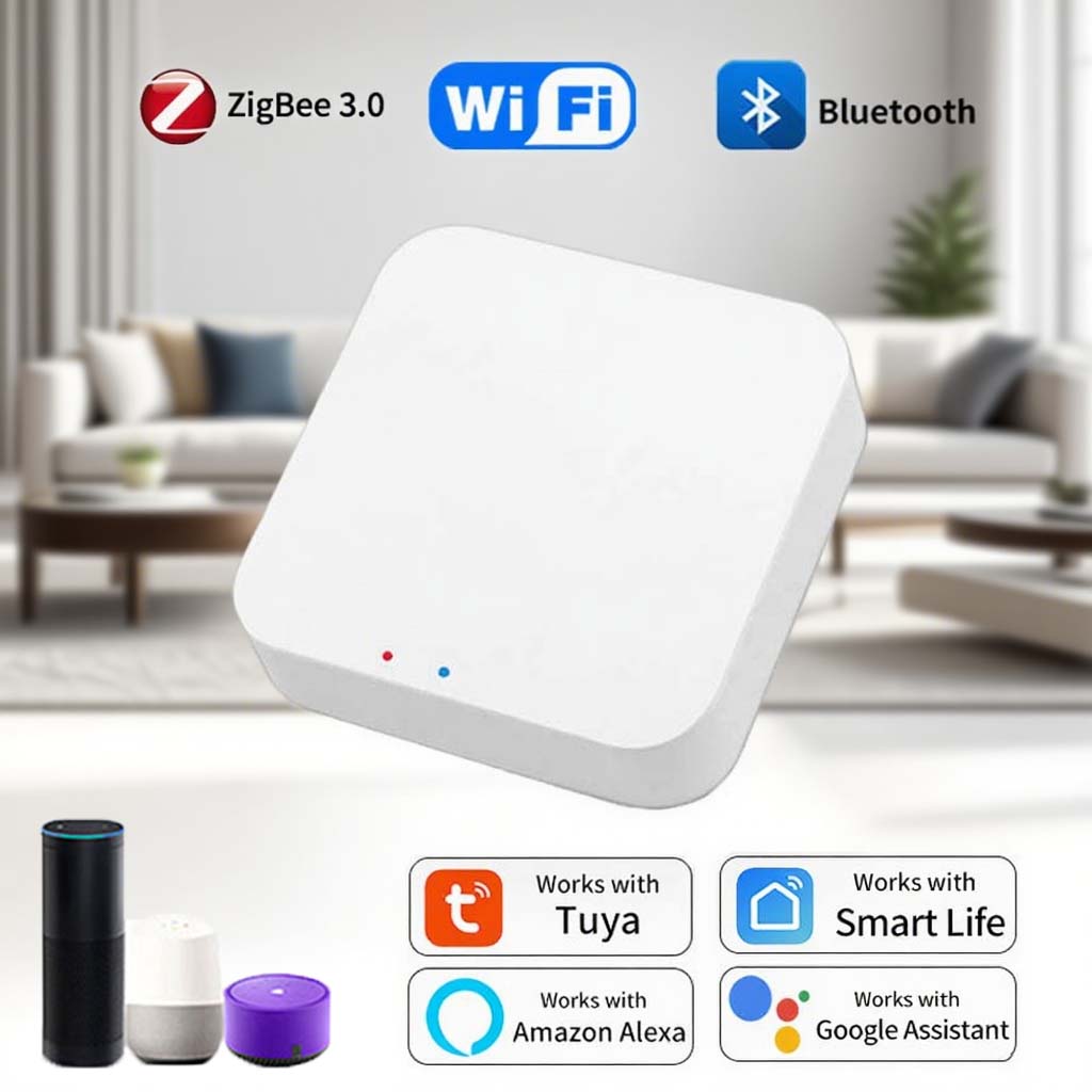 スマートマルチモードゲートウェイ ZigBee WiFi Bluetooth ハブブリッジ Tuya スマートライフ APP 制御は Alexa Google ホーム音声制御で動作します