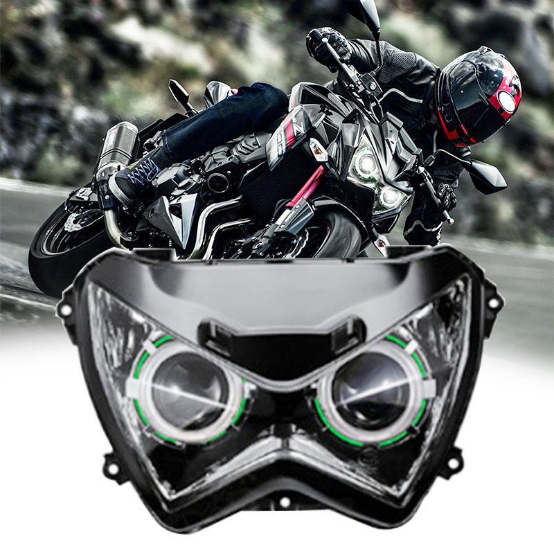 Z800 ヘッドライト目 HID プロジェクターカスタムヘッドライトアセンブリカワサキ Z800 z250 2013 2014 2015 2016 LED ライト防水