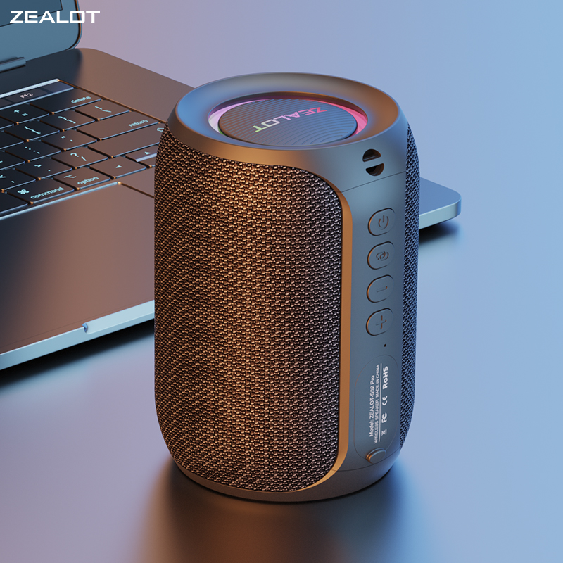 Zealot-S32PRO 強力Bluetoothスピーカー 重低音ワイヤレス LEDライト アウトドアスピーカー サブウーファー 防水サウンドボックス対応