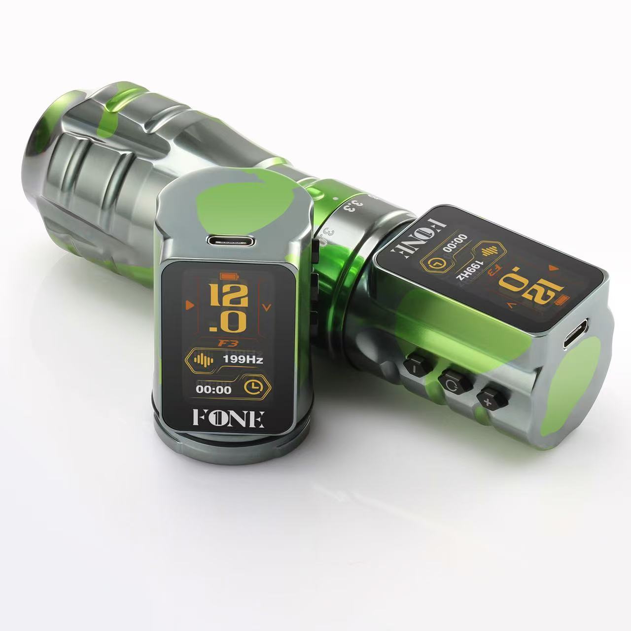 Fone プロフェッショナルワイヤレスタトゥーマシンペン調整可能なストローク 2.7-4.5 ミリメートルカートリッジ 1800mAh カスタマイズされたブラシレスモータータトゥー