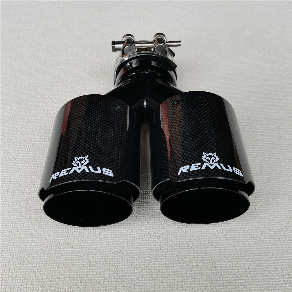 リーマス車アクセサリーカーボンファイバーデュアル排気チップテールパイプマフラーチップ自動ツールゴルフ 4 5 6 7 BMW E46 E90 E60 1 個