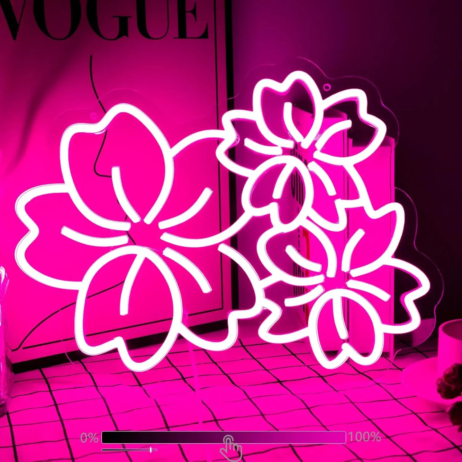 桜の花のネオンサイン LED ネオンライトサイン 調光可能な USB 電源美しいドアの家の壁応接室の装飾誕生日ギフト