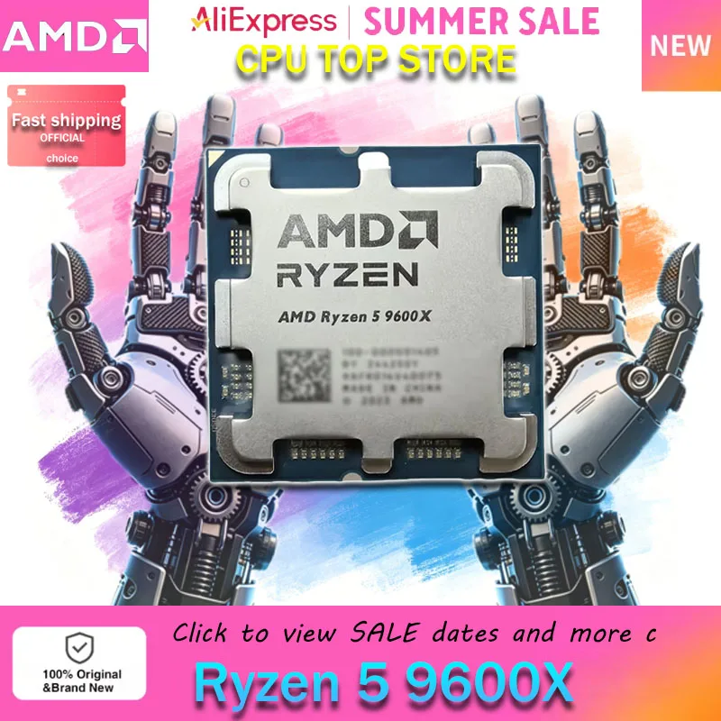 AMD Ryzen 5 9600X 5.4GHz 6コア 12スレッド NEW DDR5 L3=32M プロセッサー 65W R5 9600X ソケット AM5 4NM ただしファンなし