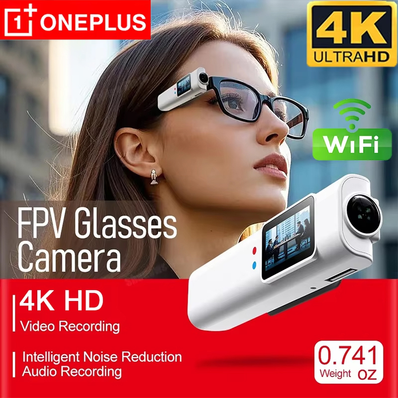 OnePlus Mini 4K FPV メガネビデオ撮影マイクロカメラ HD WiFi インテリジェントヘッドセットメガネビデオ
