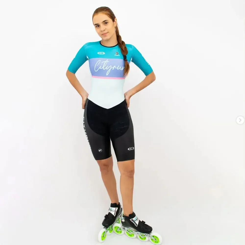 女性スケートスーツ Cityrun 公式プロトライアスロンスピードインラインローラースケートモンキースキンスーツ快適なファストスケートスピードスケート