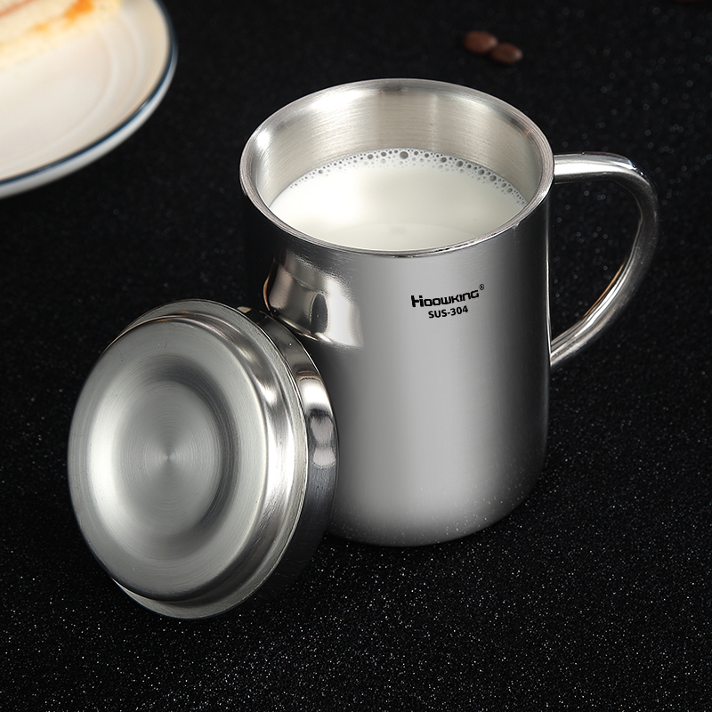 200ml-500ml マグ、304 ステンレス鋼ダブルカバーウォーターカップ、コーヒーマグ、ビールマグ、家庭用ミルクマグ、子供用ウォーターマグ