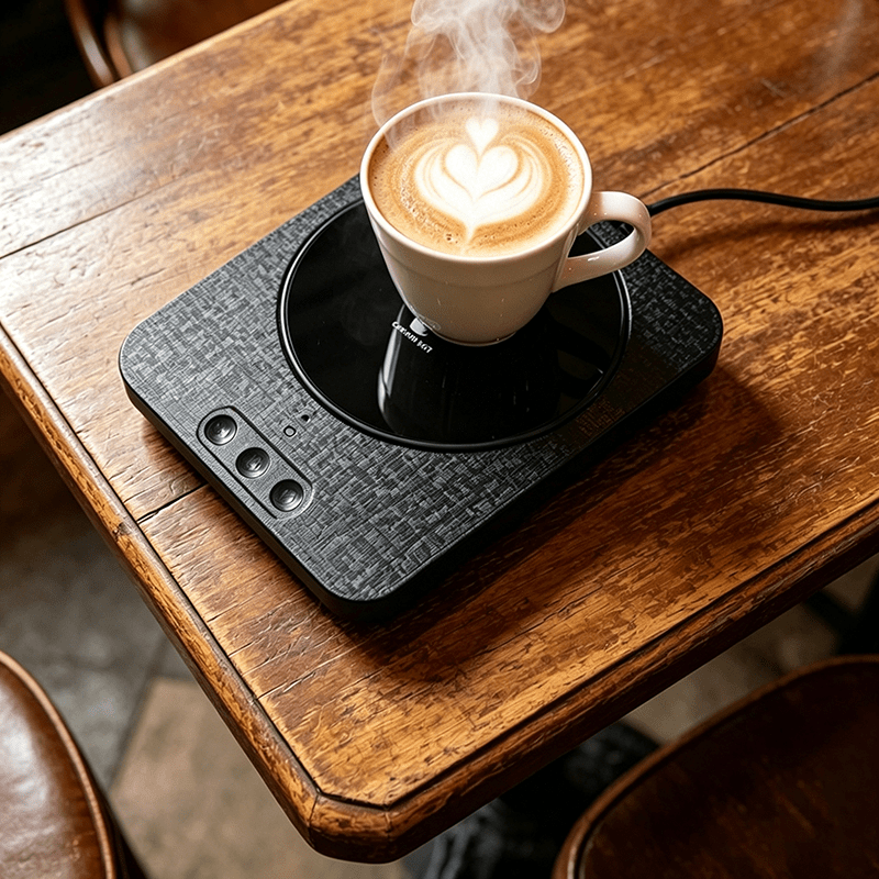 卓上コーヒーカップウォーマー 3段階定温加熱コースター コーヒーカップウォーマー USB充電式モデル ミルクティーやコーヒーの保温 コーヒー・紅茶・ミルク・バリの加熱に最適