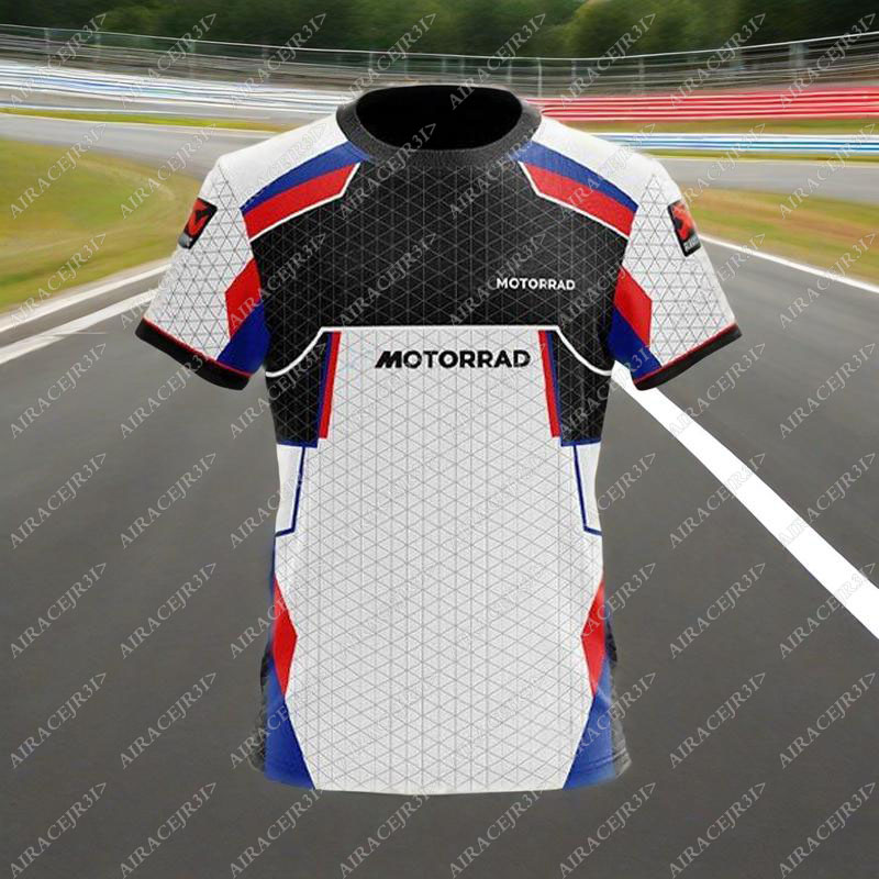 WorldSBK BMW Motorrad レーシングチームラリーモータースポーツオートバイ Tシャツ夏メンズ速乾性通気性ジャージブラックホワイト