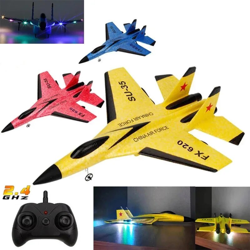 SU35 RC 飛行機 FX620 FX820 2.4 グラムリモコン飛行モデルグライダー飛行機 LED ライト航空機泡のおもちゃ子供のためのギフト