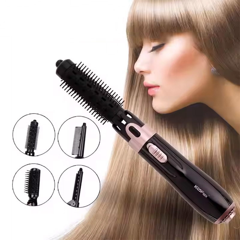 多機能サロン熱風ヘアドライヤーブラシセット、ヘアカーラーコーム、交換可能なブラシヘッド、自動ヘアカーラー