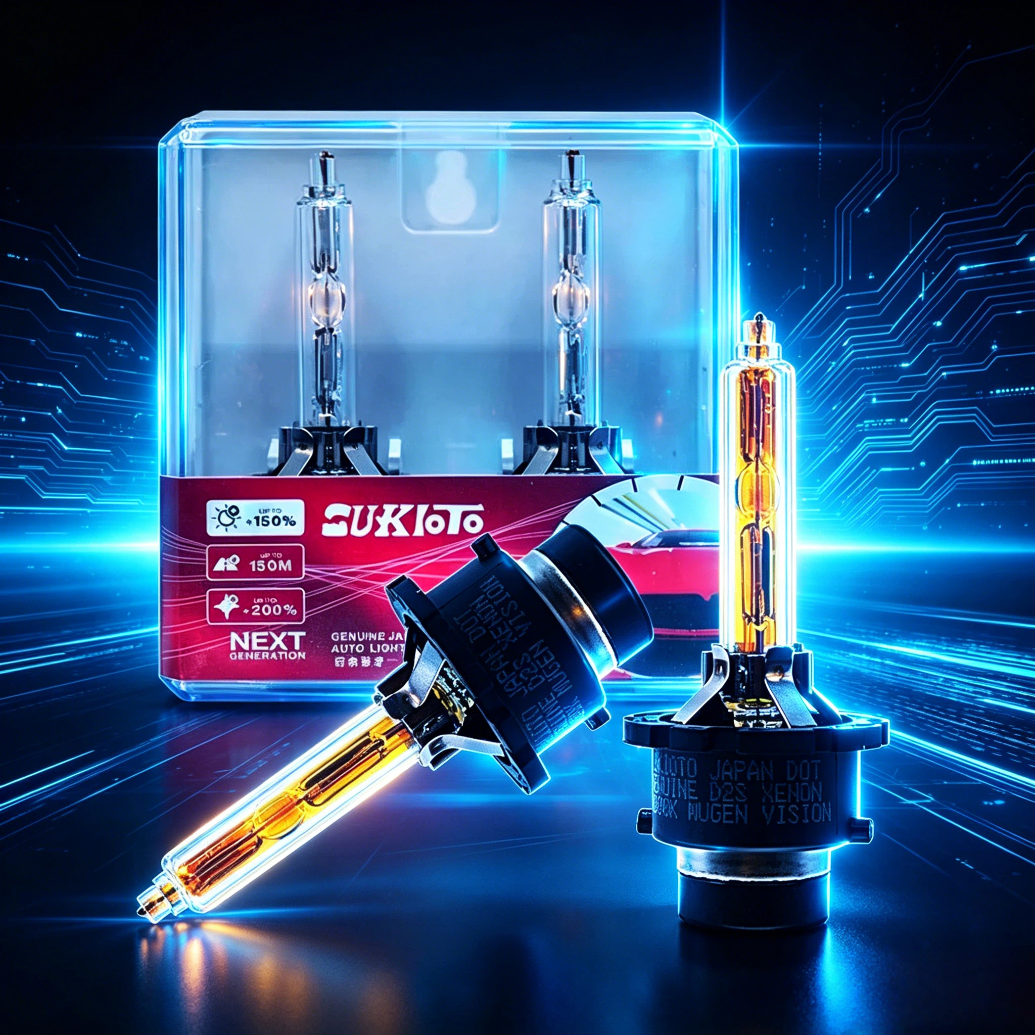 2 個 SUKIOTO 超高輝度 D2S D2R HID キセノンヘッドライト電球 D2S 3000K 4300K 6000K 8000K 10000K 車のキセノン電球 D4S D4R 12V