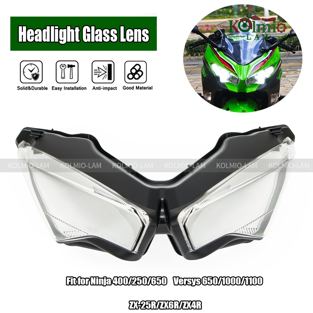 忍者 400 650 フロントヘッドライトガラスオートバイヘッドランプハウジングガード Versys 1000 650 1100 ZX6R ZX-6R 2021 2022 2023