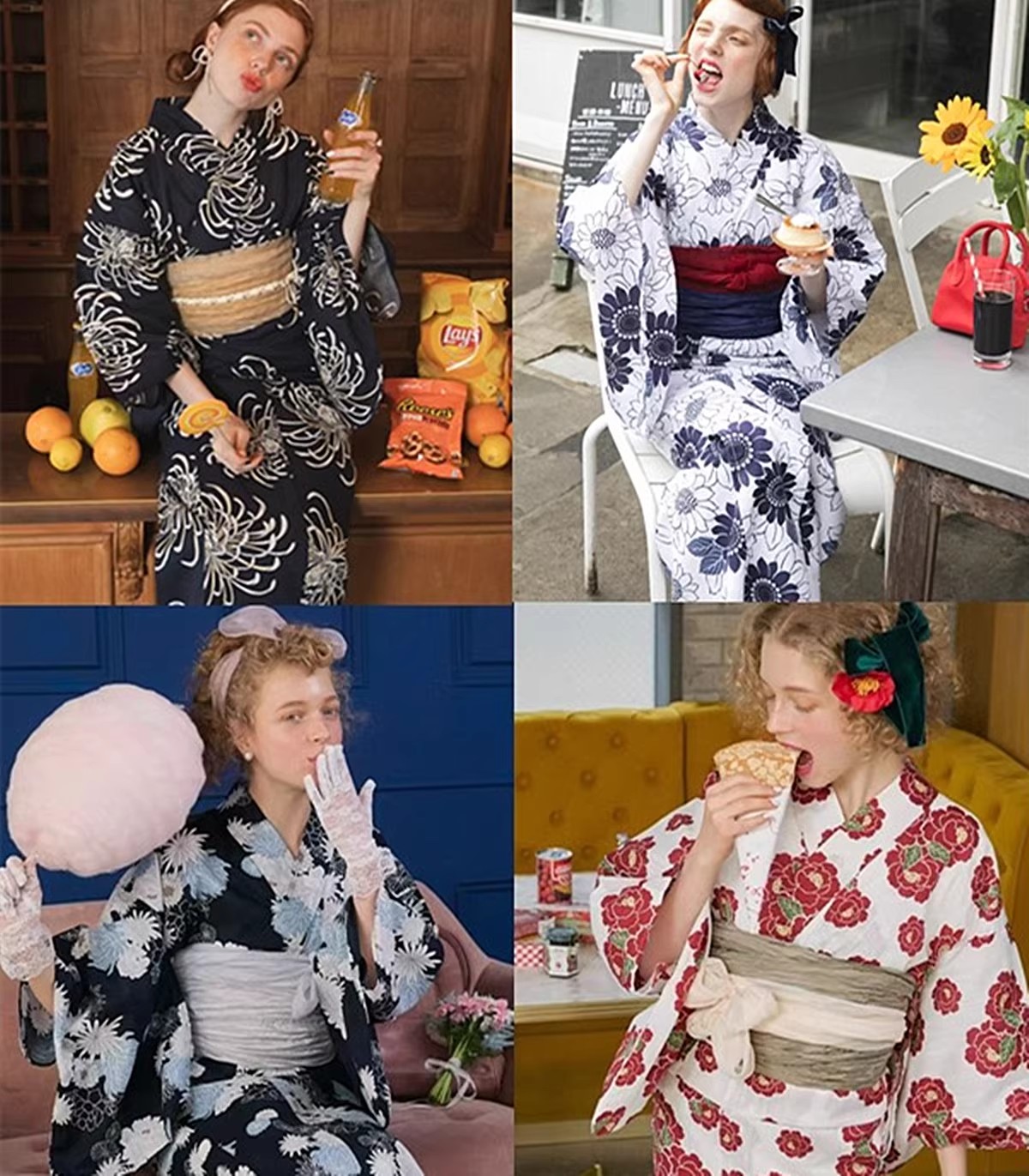 女性用日本の着物・浴衣：和風写真・旅行・コスプレ用の純木綿の伝統的なフォーマルウェア