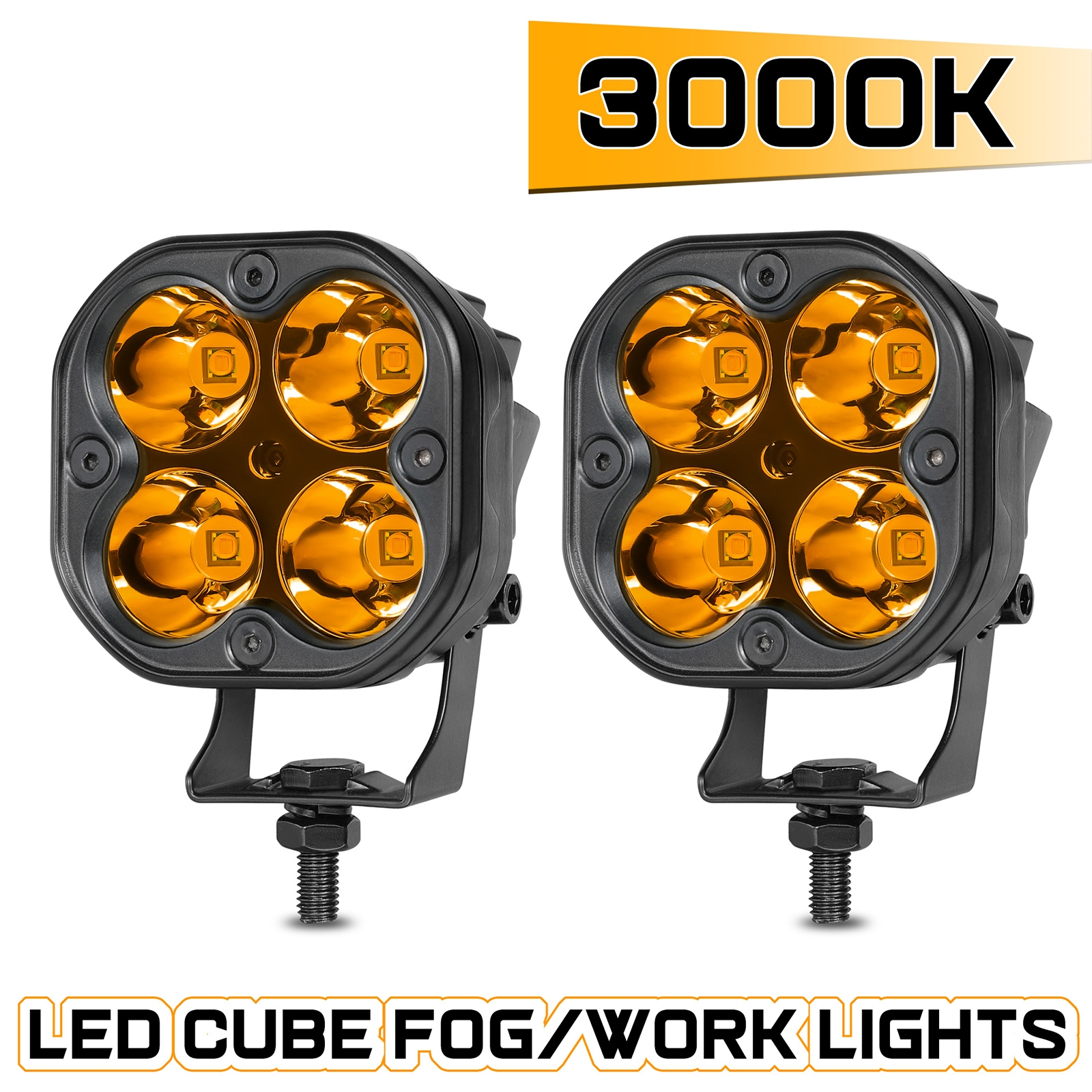 ジープラングラー JK 2007-2018 A ピラーフードマウント 3 インチ 80 ワットアンバー LED キューブライト戦隊スポーツ LED ライトポッドペアユニバーサル