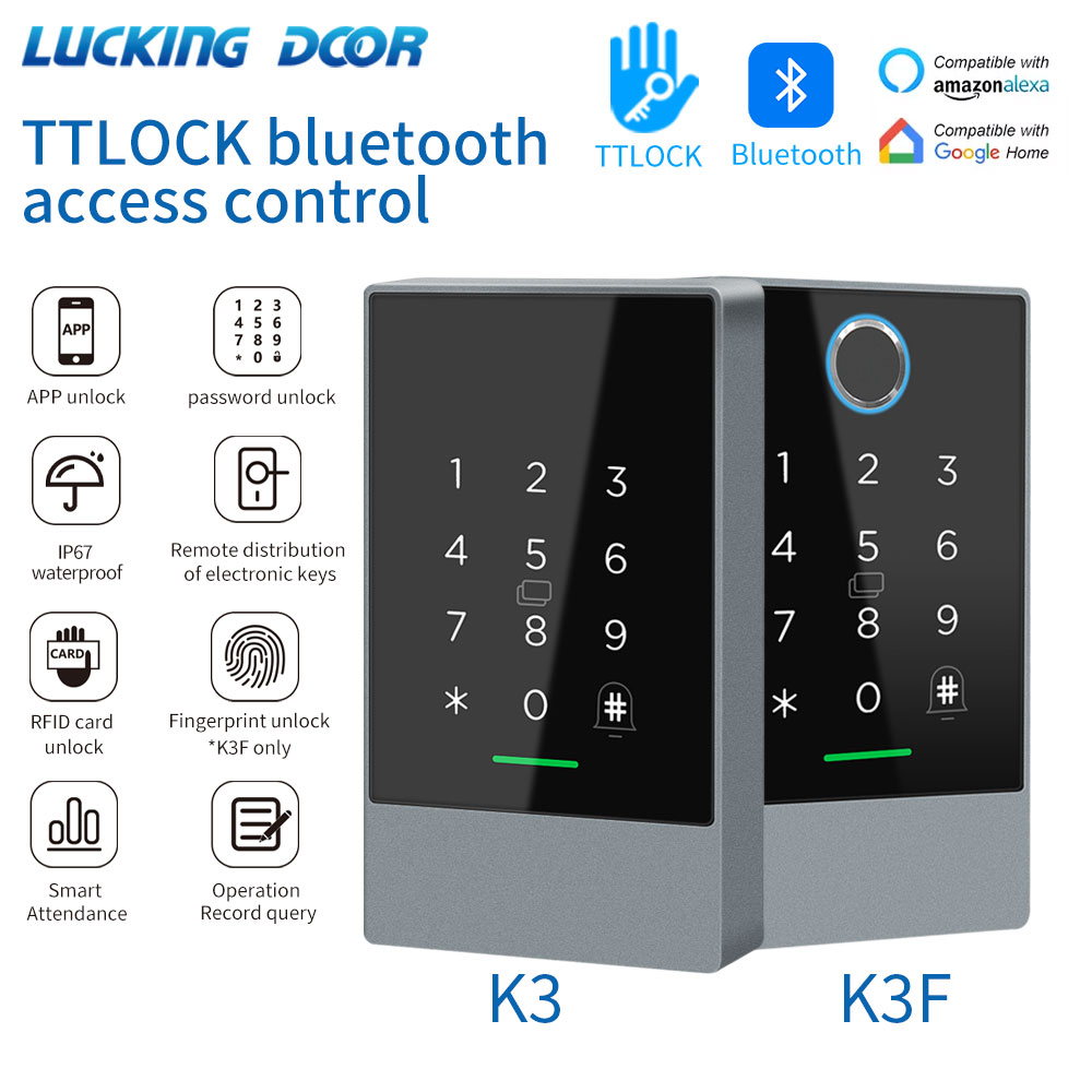 TTLOCK K3/K3F 指紋アクセス制御ドアシステムオープナー インターホン Nfc Bluetooth 電動ゲートキーパッド 13.56Mhz RFID カード用